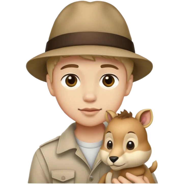 boy with hat and animal emoji