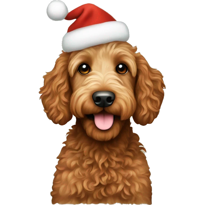 Red labradoodle christmas emoji
