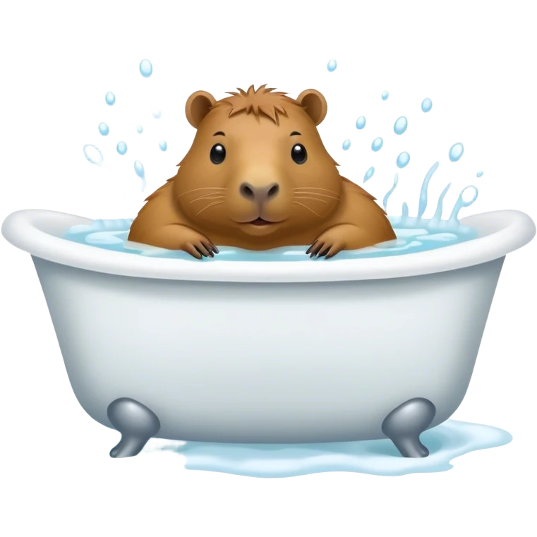 capybara full body in a bath emoji