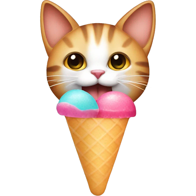 Cat with ice lolly emoji