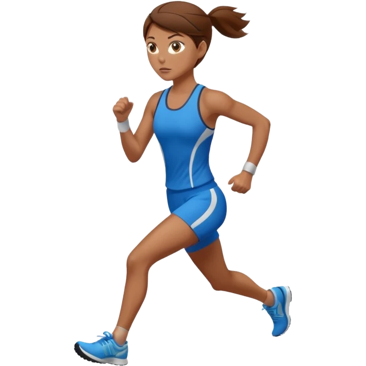 female runner brown hair emoji