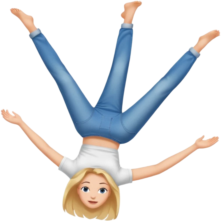 Naked woman qith her feet in the air emoji