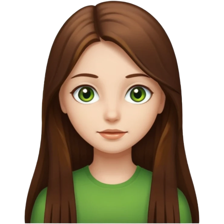 make it with greener eyes and straight long hair emoji