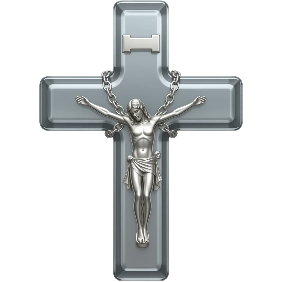 cruz sagrada silver gray  vidro brilhante com rosário silver gray vidro brilhante emoji