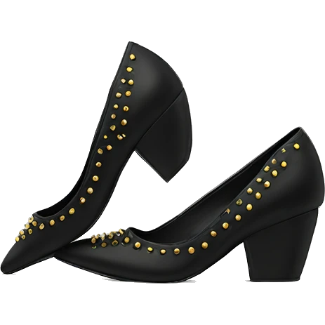 Black sting rivet Pumps  emoji