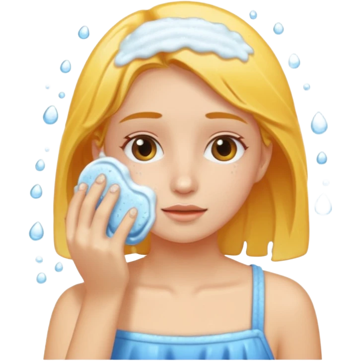 girl washing her face emoji