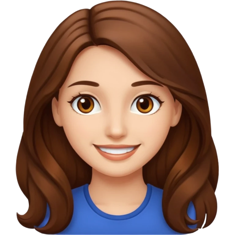 woman Brown eyes and pretty smile on her face. emoji