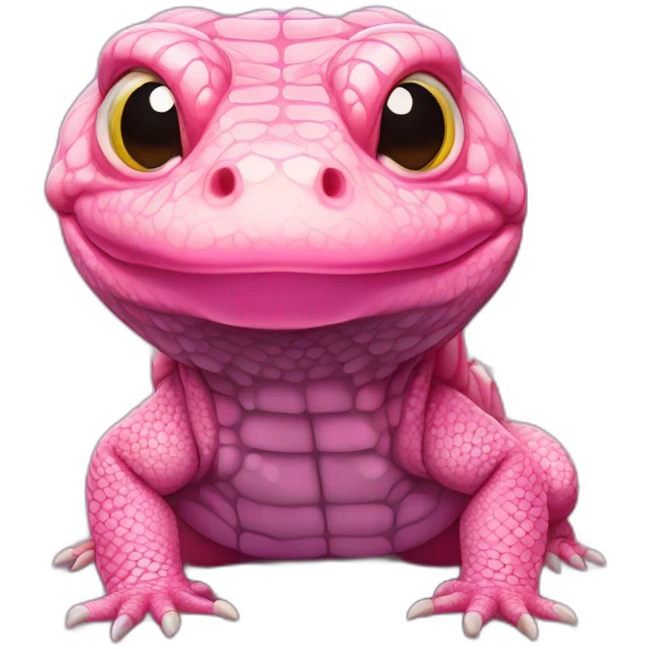 fat tegu lizard pink with big jowls emoji