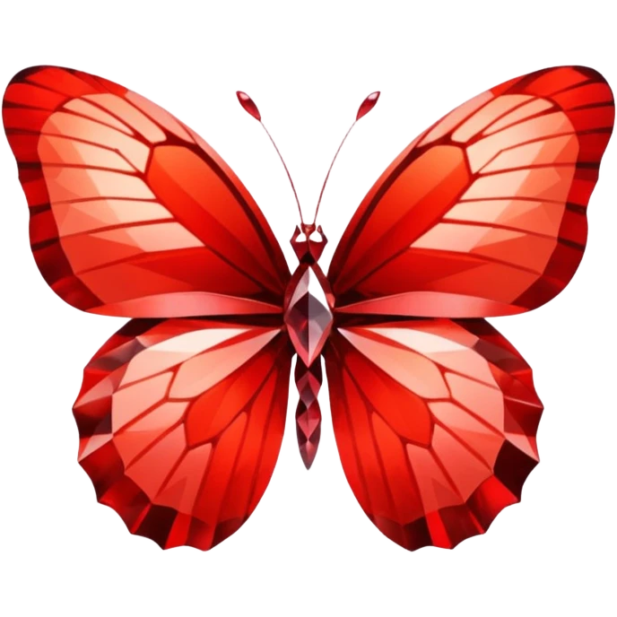 red 56-carat diamond shaped as butterfly emoji