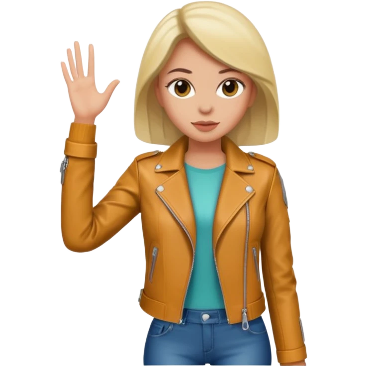 Women in leather jocket, full body, different color leather jocket, close up emoji