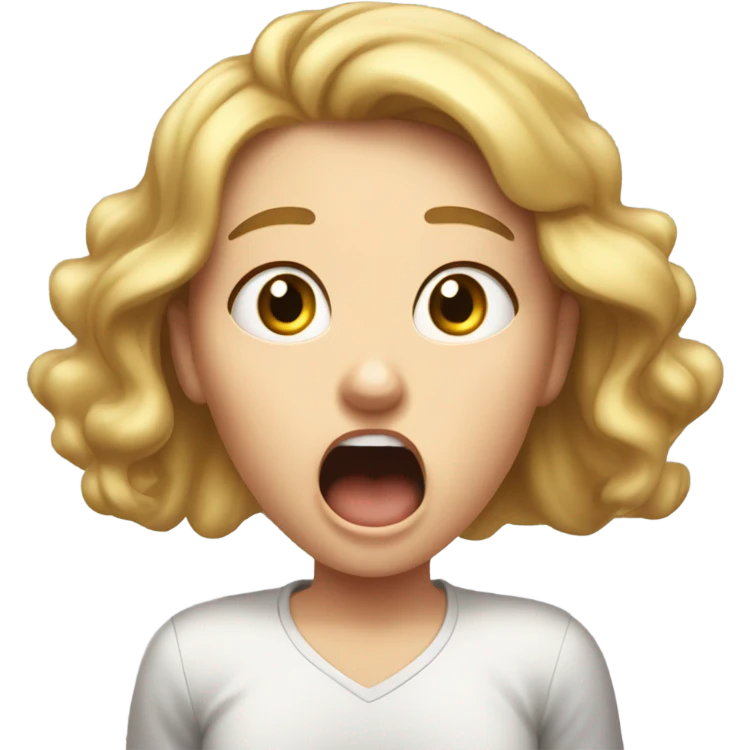 White female mind blown emoji