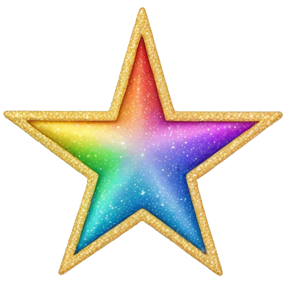 Rainbow star sparkle emoji
