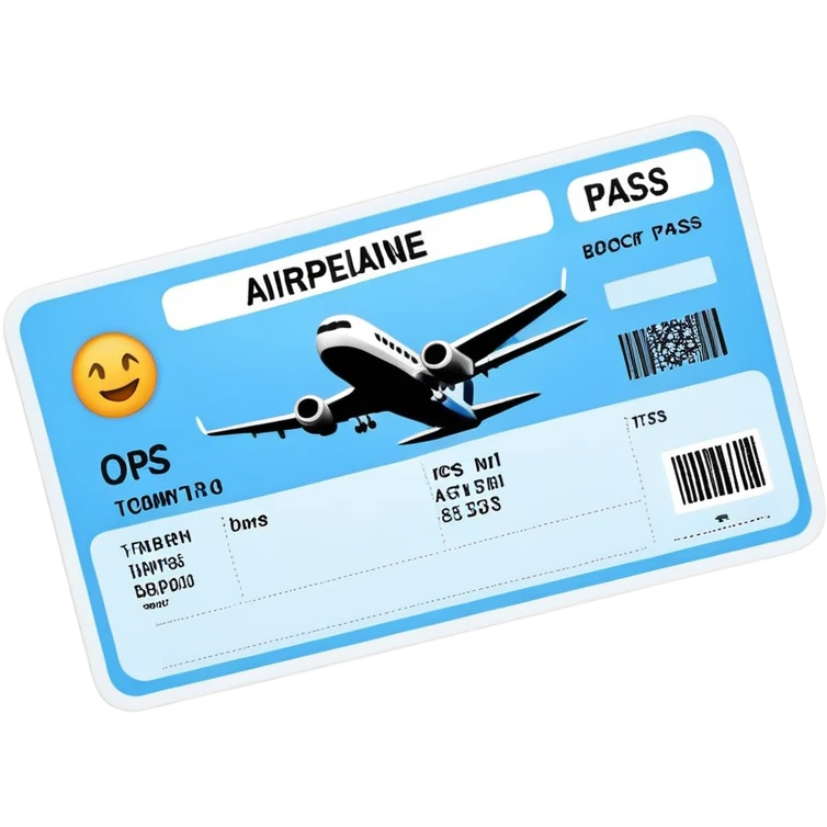 airplane boarding pass emoji