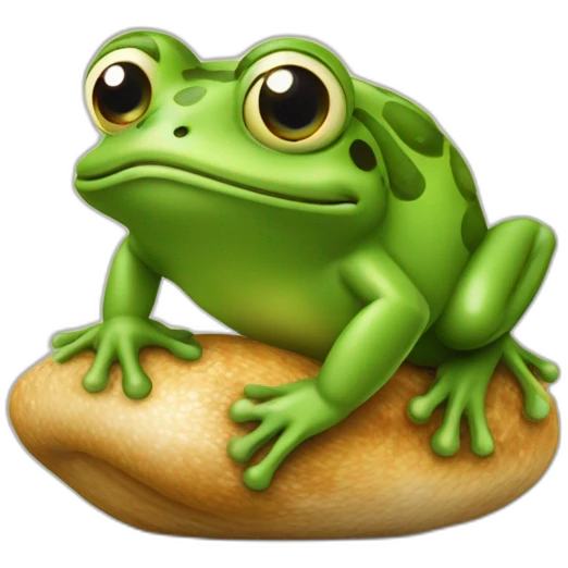 Grenouille avec un escargot sur la tête  emoji