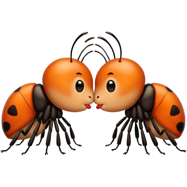 Two little bug cute, Kiss, message "Te amo mi bichin" emoji