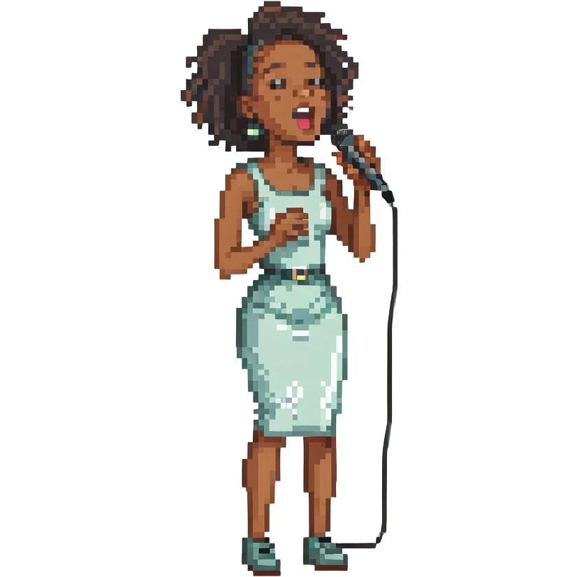 singing black girl emoji