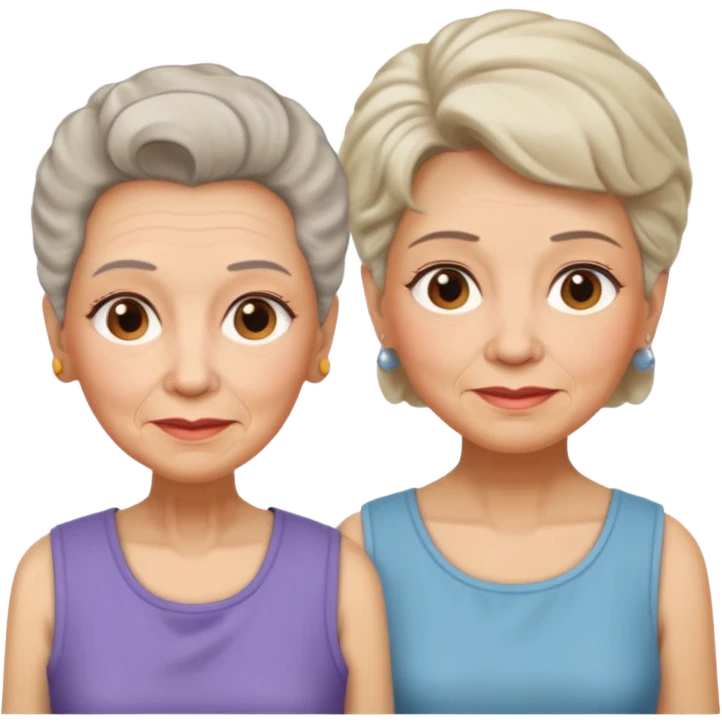 Old Women In Sleeveless, different hair emoji