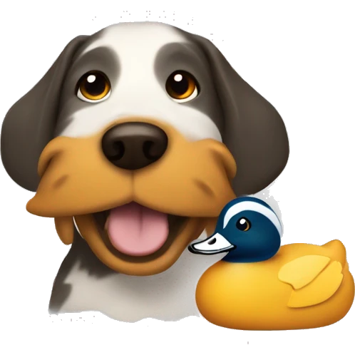 A dug with a dizzy duck  emoji
