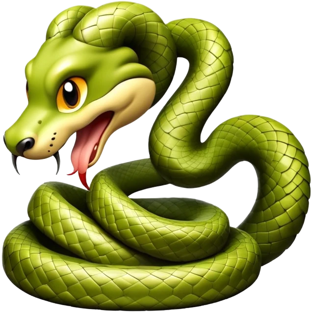 Snake eating a dog emoji