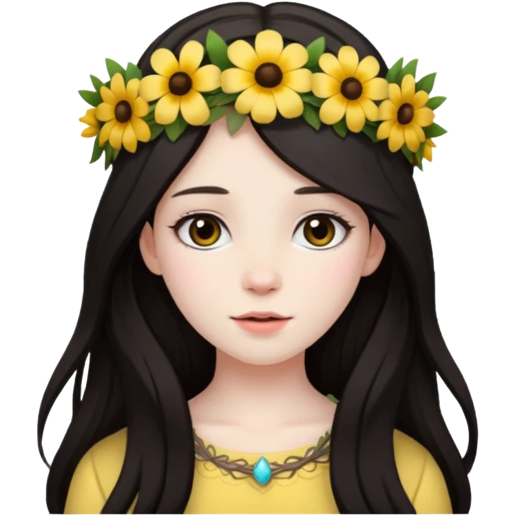 girl with dark long hair emoji