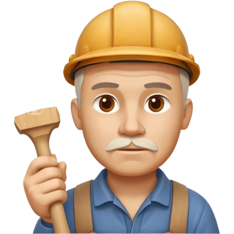wood carving carpenter portrait, head and shoulders only, carving wooden figure with chisel, wood shavings visible, focused craftsman expression, artisan workshop vibe, 3D cartoon style, mobile game icon style, clean background, no text, no watermark
 emoji