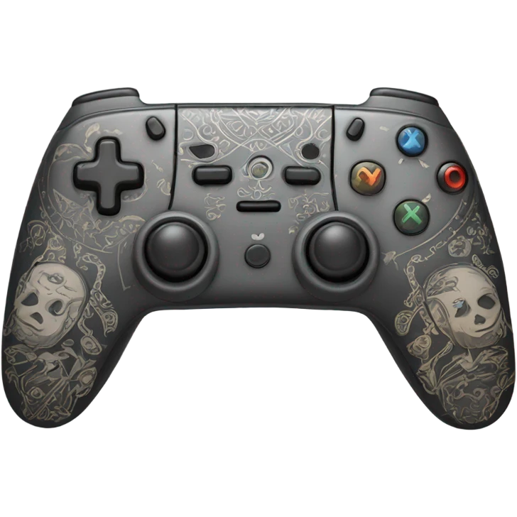 Gaming controller with tattooed emoji
