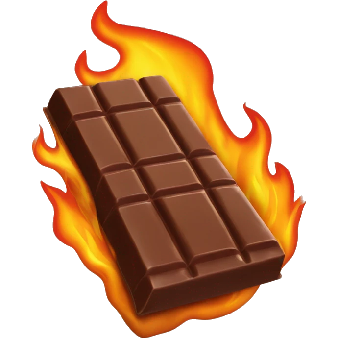 chocolate bar with fire emoji
