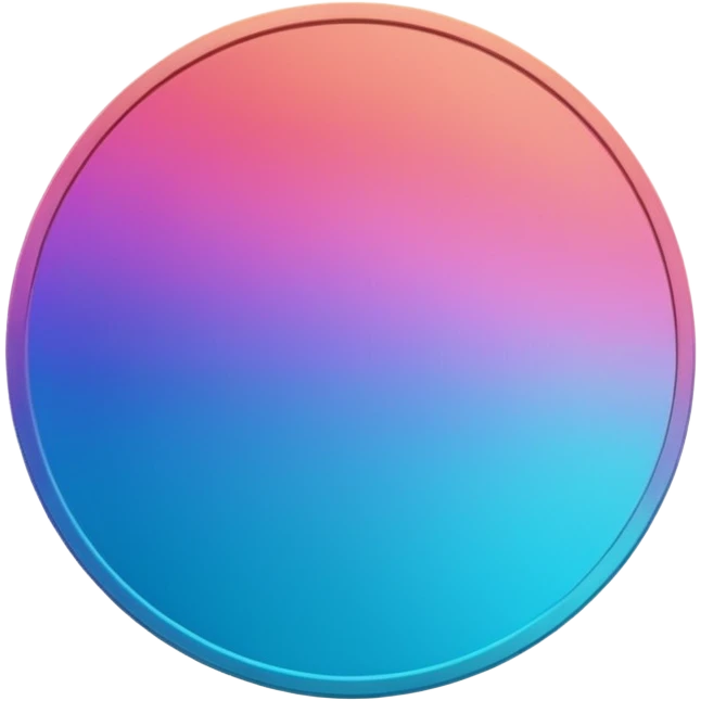 
One  Rotate 55 degree  coin color in in gradient of turquoise, blue, pink, purple, and coral emoji