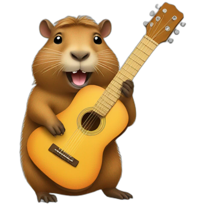 capybara playing a guitar emoji