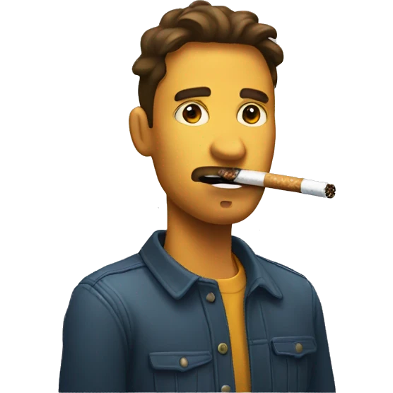 regular face with a ciggarete in mouth  emoji