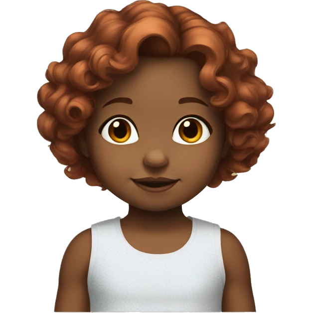 2 year old Baby girl with shoulder length curly auburn hair  emoji