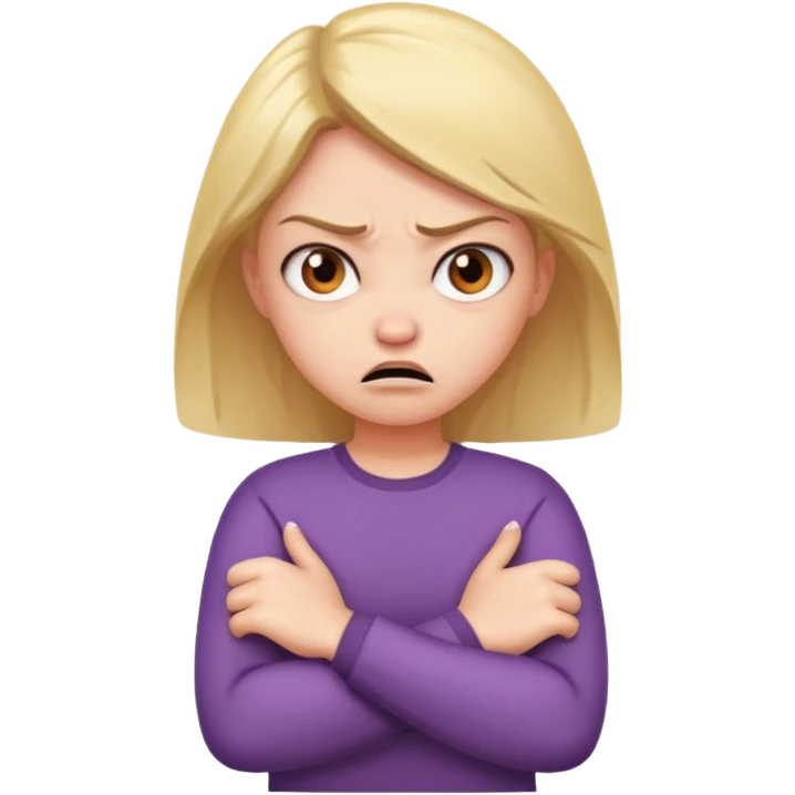 angry girl folding her arms  emoji