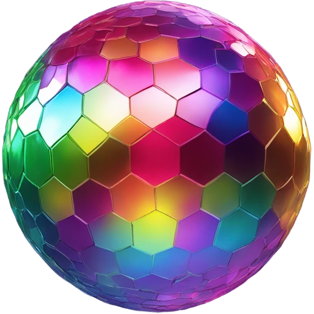 Multicolour disco ball emoji