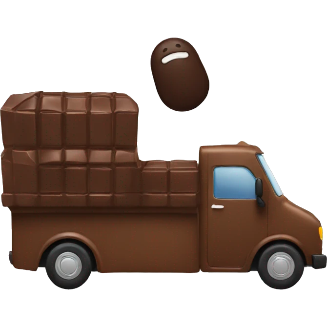 guy eating a chocolate filming a truck emoji