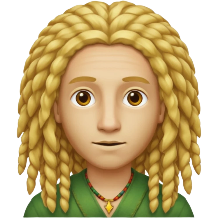 cabelo estilo rastafari loiro emoji