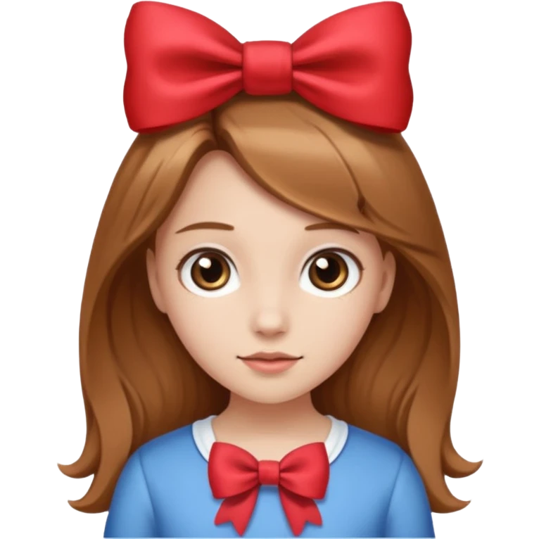 Девушка с русыми волосами и бантиком 🎀 emoji