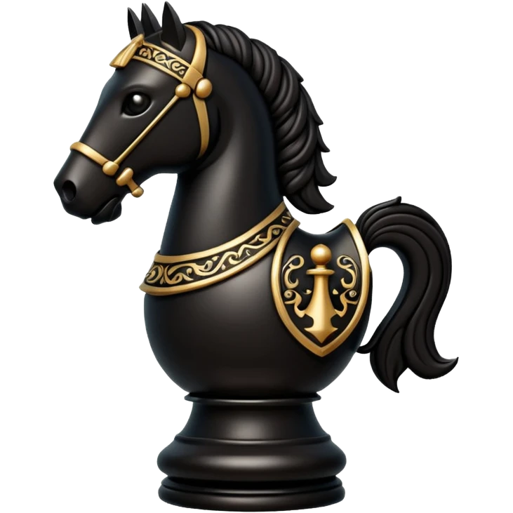 piece of chess knight in black emoji