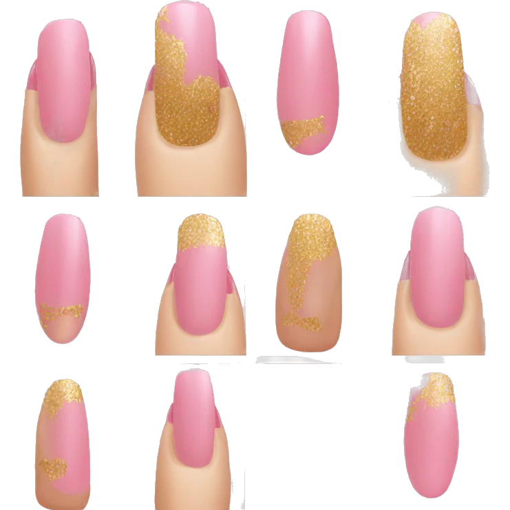 pink and gold nails emoji