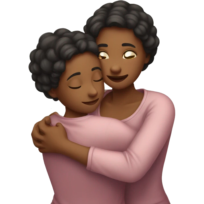 A hug between mother and daughter  emoji