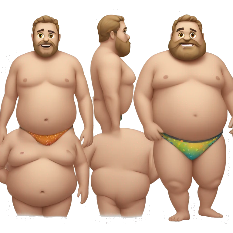 A fat guy in a bikini emoji