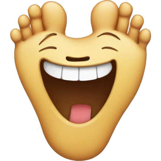 happy emoji with feet emoji