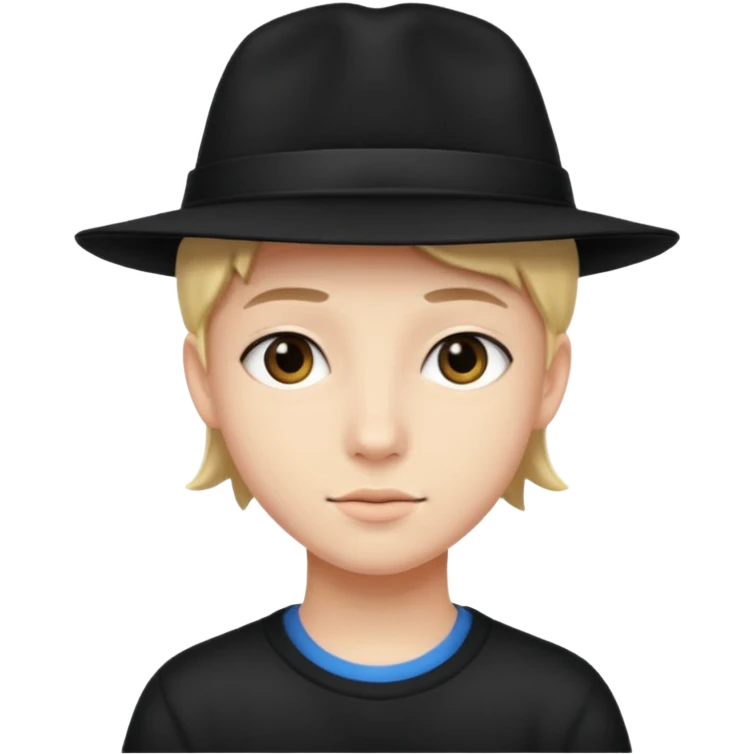 Teenager with black hat  emoji
