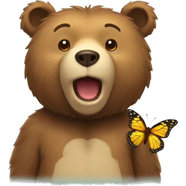 A bear with a butterfly emoji