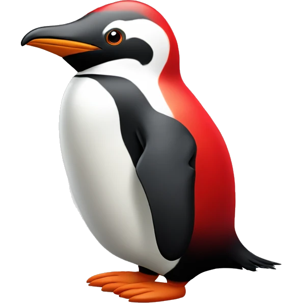 bright red pinguin emoji