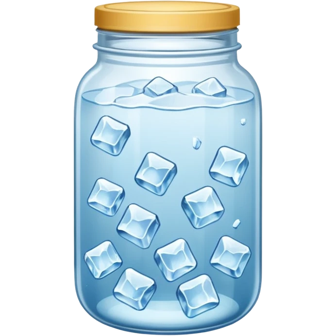 SLIM ICE JAR WITHOUT LID ON WITH LOTS OF ICE emoji
