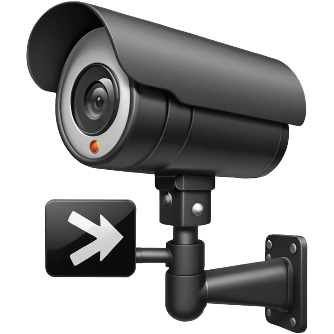 Cctv camera with directions arrows showing the area it is pointing towards  emoji