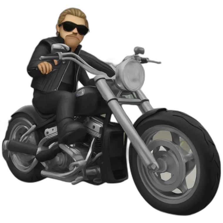 Frog member of Sons of anarchy in a motorbike emoji