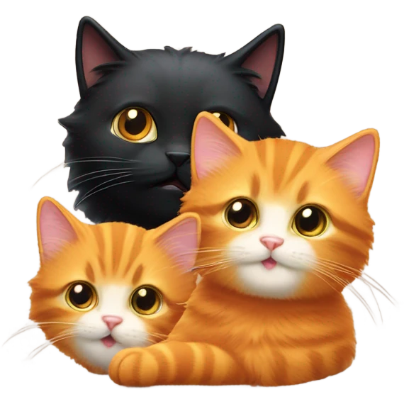 Black cat eating an orange cat emoji