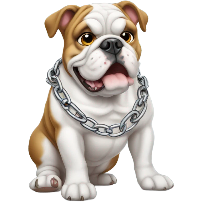 Bulldog with chain emoji