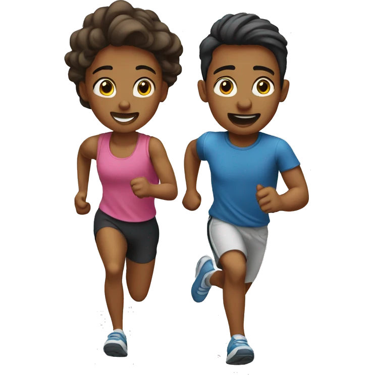 Brother  sister running emoji